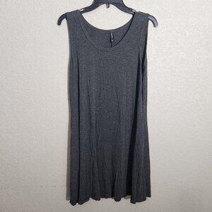 PrinStory Dress Womens Large Gray Sleeveless Tank Casual Pockets Soft Stretchy